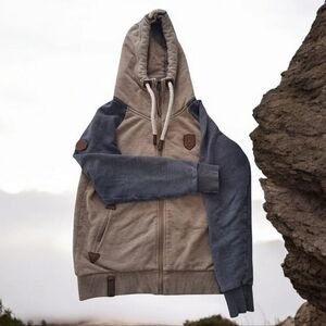 Naketano women's hooded zip up full zip sweater jacket Size S Unisex